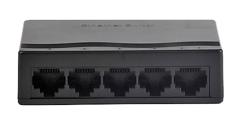 Сетевой хаб - коммутатор LAN - разветвитель RJ45 на 5 портов 10/100 Мбит/с, черный