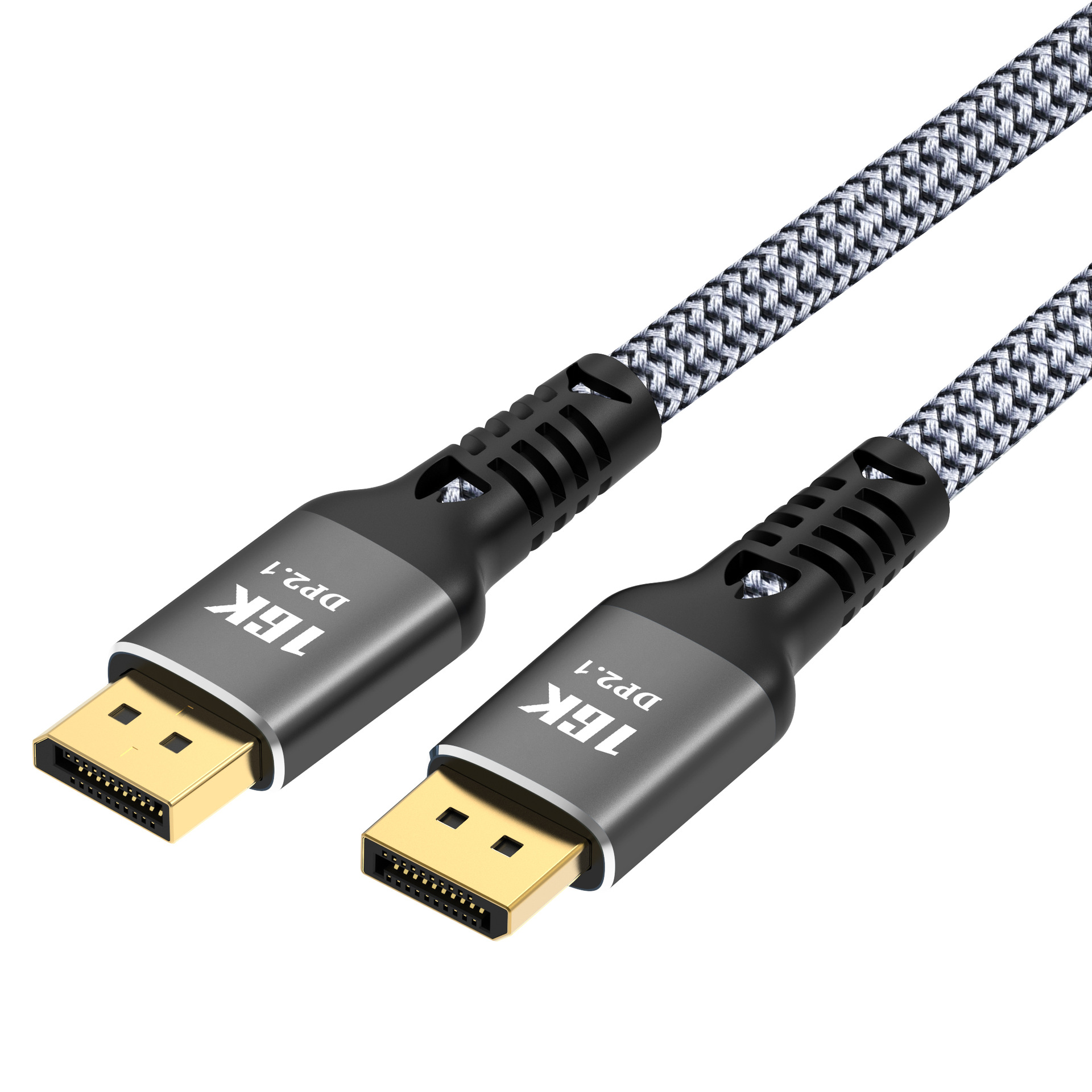 Кабель DisplayPort - DisplayPort v2.1 16K30Hz / 8K60Hz / 4K240Hz, 80Gps, 12 бит, папа-папа, 1 метр, в оплетке, серый