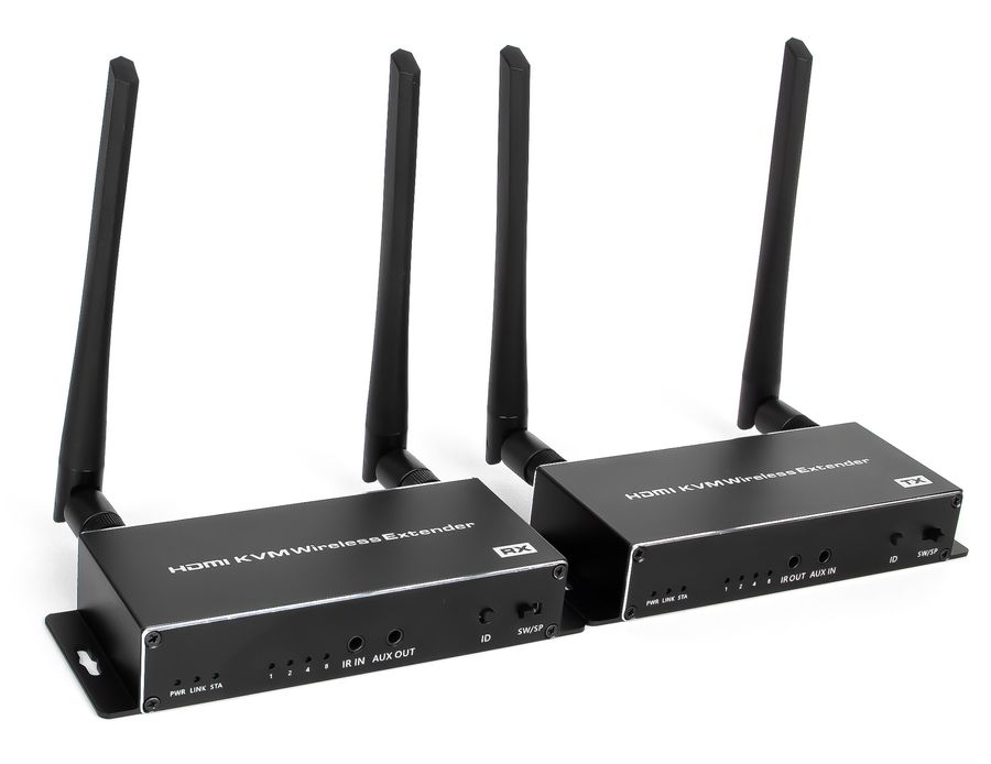 Адаптер - KVM-удлинитель HDMI 4K по Wi-Fi на 200 метров, черный