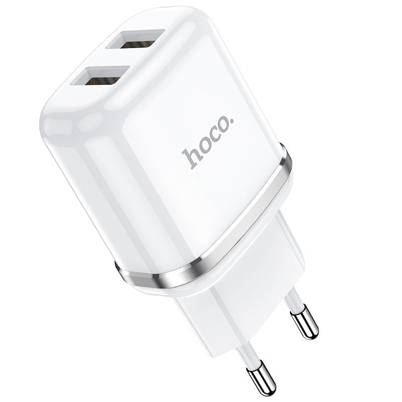 Зарядное устройство сетевое - блок питания HOCO N4, 2.4A, 2 USB, белый