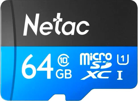 Карта памяти MicroSDXC 64GB Netac P500 Standard, (NT02P500STN-064G-R)