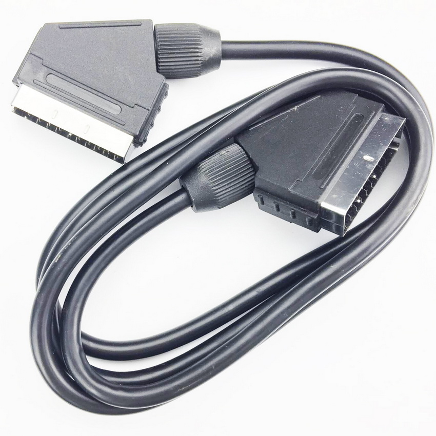 Кабель SCART, папа-папа, 1,5 метра, черный