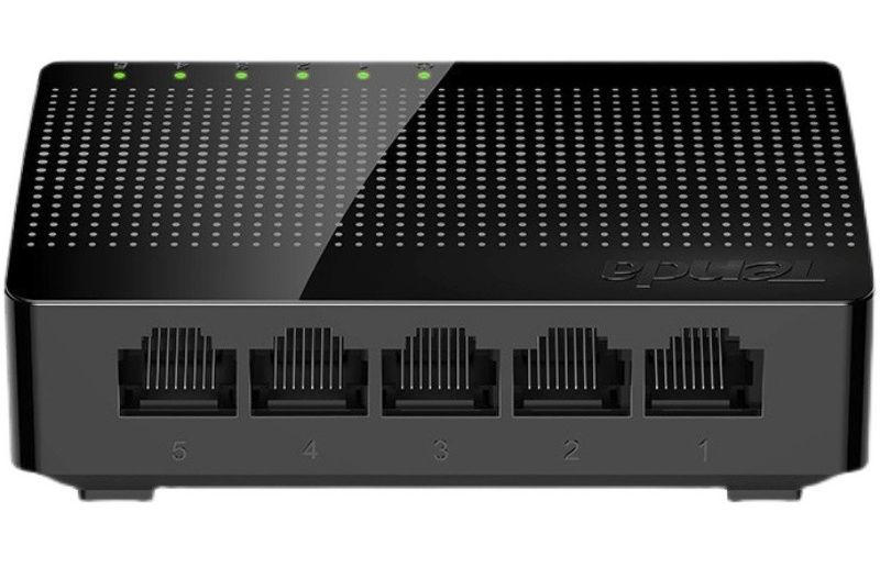 Сетевой хаб - коммутатор LAN - разветвитель RJ45 на 5 портов 10/100/1000 Мбит/с SG105M, черный