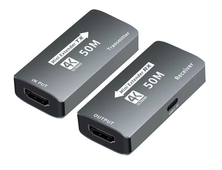 Удлинитель сигнала HDMI UltraHD 4К по витой паре RJ45 (LAN) до 50м MINI, комплект