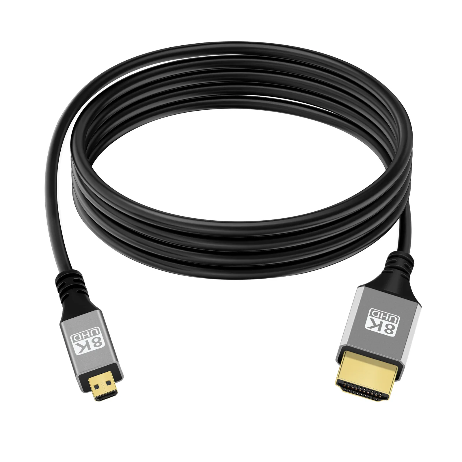 Кабель MicroHDMI - HDMI 2.1 8K60Hz, папа-папа, 1,5 метра, черный Кабель MicroHDMI - HDMI 2.1 8K60Hz, папа-папа, 1,5 метра, черный