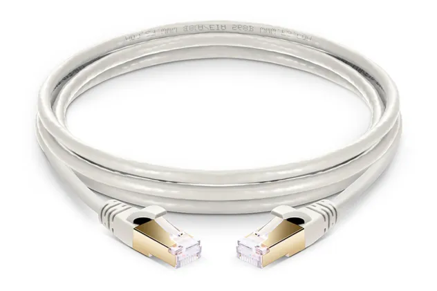 Сетевой кабель RJ45 - витая пара - патчкорд FTP CAT-7 10 Гбит/с POE, бескислородная медь, двойное экранирование, 15 метров, белый