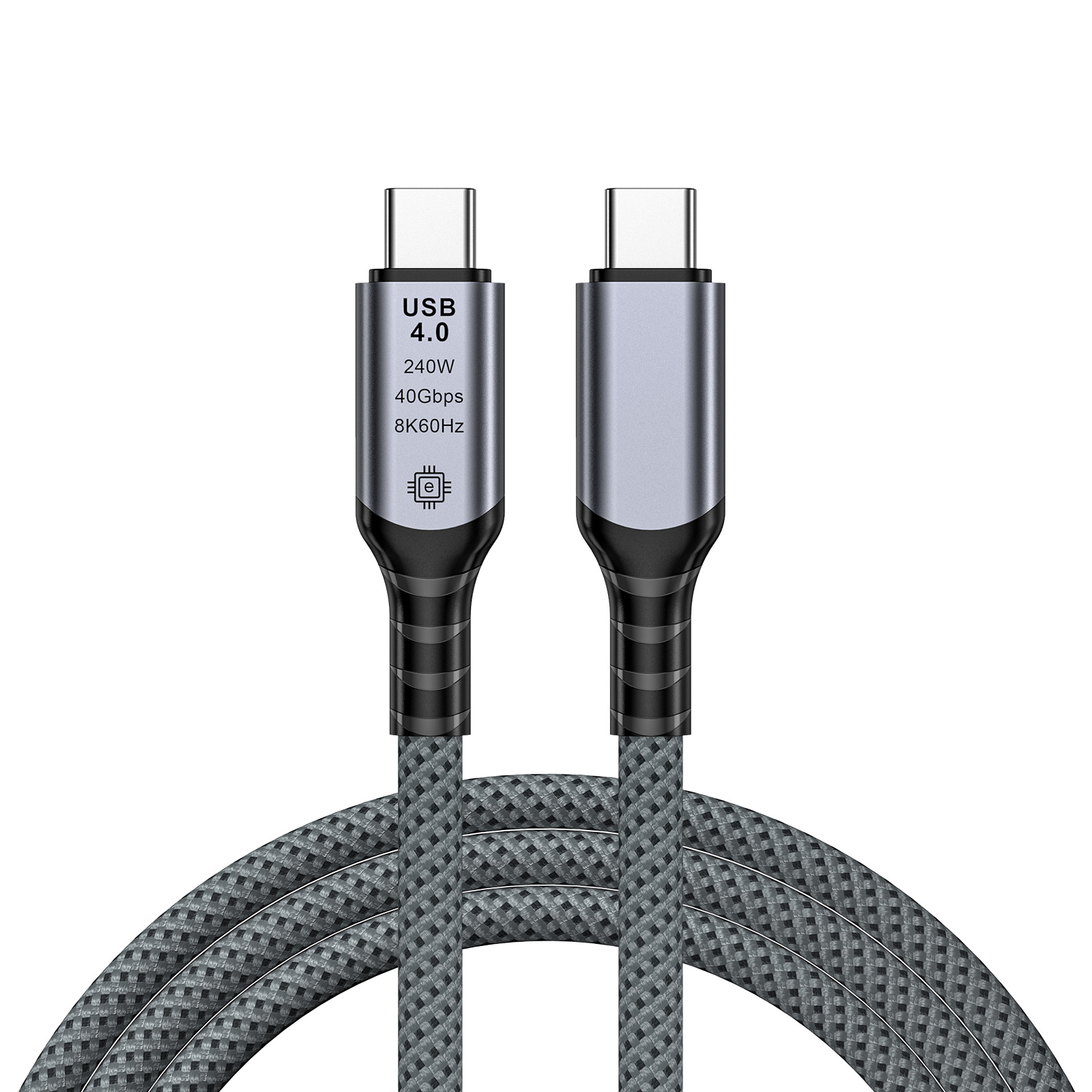 Кабель USB4.0 Type-C чип E-Marker, 8K 60Гц / 4K 144Гц, 40 Гбит/с, PD 240W (48V/5A), поддержка Thunderbolt 3/4, 1,5 метра
