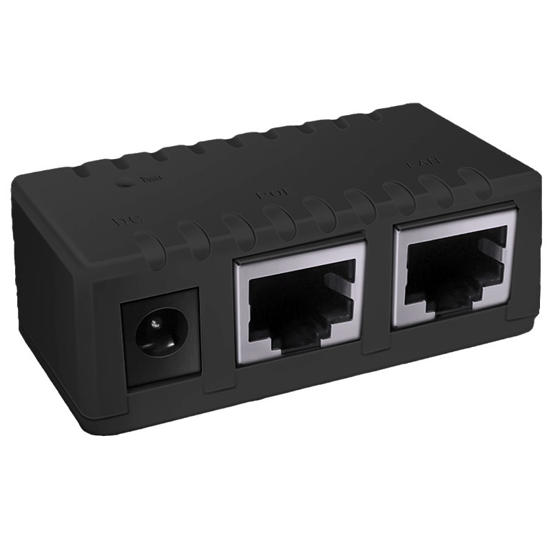 PoE-адаптер (PoE-инжектор) 1 Гбит/с, 12–52В, для камер, точек доступа, IP-телефонии, сетевого оборудования, черный