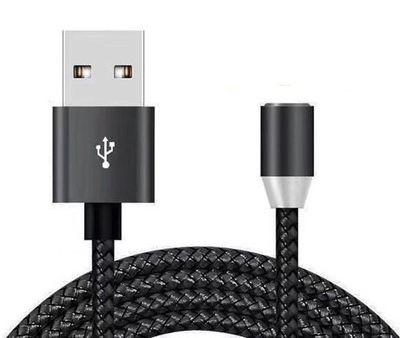 Зарядный магнитный USB кабель, 2.1А, 1м, черный