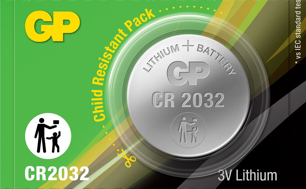Батарейка дисковая - элемент питания GP Lithium CR2032/5BP