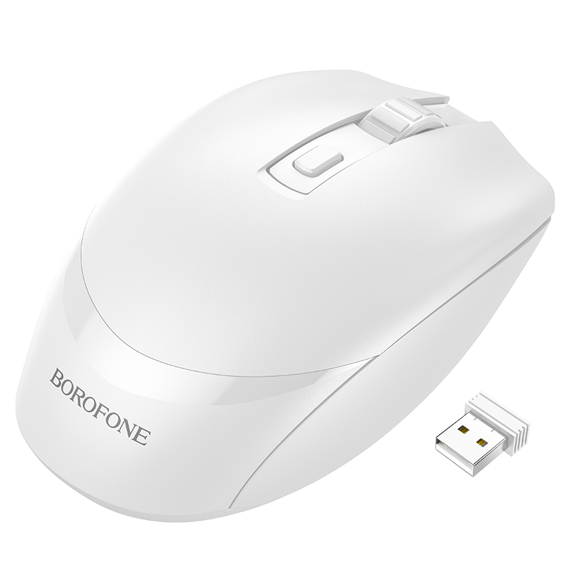 Мышь беспроводная Borofone BG7, 2,4G, 1000-1600dpi, белый