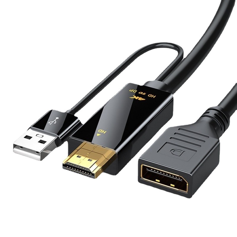 Кабель HDMI - DisplayPort - USB, UltraHD 4K, папа-мама, 17см, черный Кабель HDMI - DisplayPort - USB, UltraHD 4K, папа-мама, 17см, черный