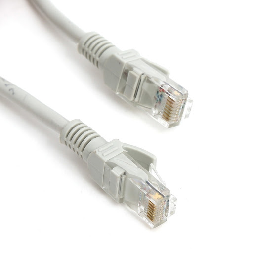 Сетевой кабель - витая пара - патчкорд RJ45 (LAN) CAT-5E, 1 метр, белый