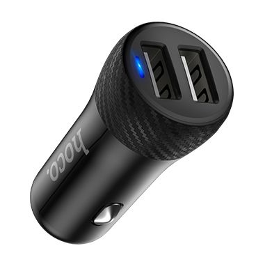 Автомобильное зарядное устройство USB HOCO Z21, 3.4A, 2 USB (2.4А), чёрный