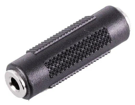 Соединитель кабелей jack 3.5мм - jack 3.5мм, мама-мама, черный