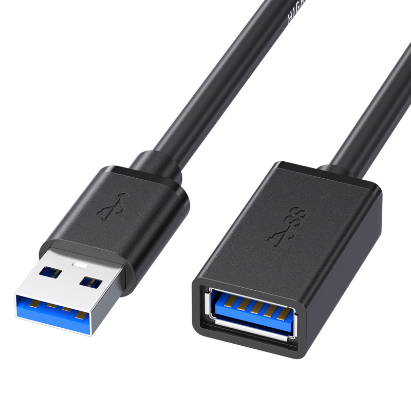 Кабель - удлинитель USB3.0, папа-мама, экранированный, 0,5 метров, черный
