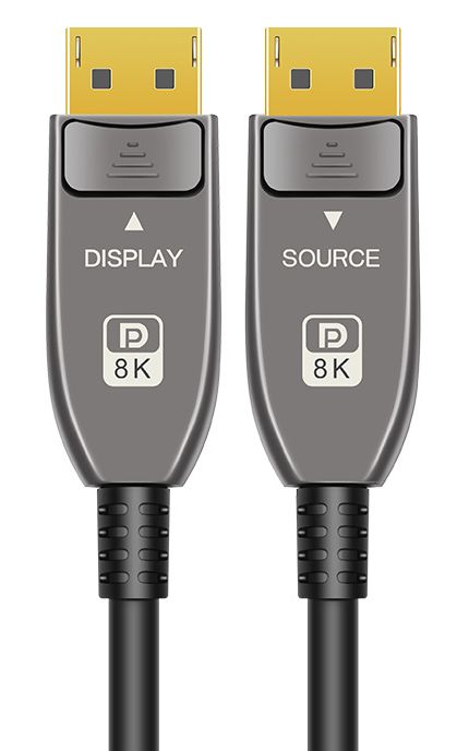 Кабель оптический DisplayPort v2.1 (DP2.1) 16K 30Гц / 4K 240Гц / 2K 300Гц / FHD 360Гц, 52 Гбит/с, 12 бит, 30 метров