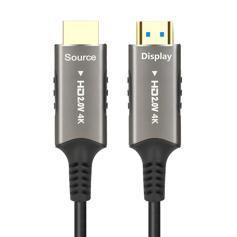 Кабель оптический HDMI v2.0 Optical UltraHD 4K 60Гц, поддержка HDR, ARC, 18 Гбит/с, 2 метра, черный