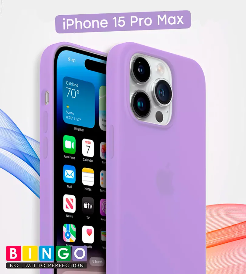 Чехол - бампер для Apple iPhone 15 Pro Max, Bingo Silicone Case, виноградный