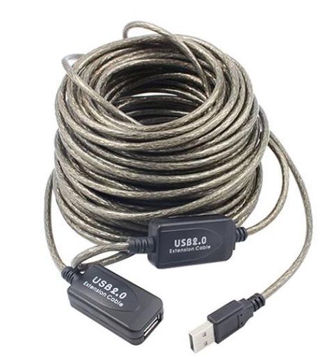 Кабель USB2.0 с усилителем, папа-мама, 30 метров