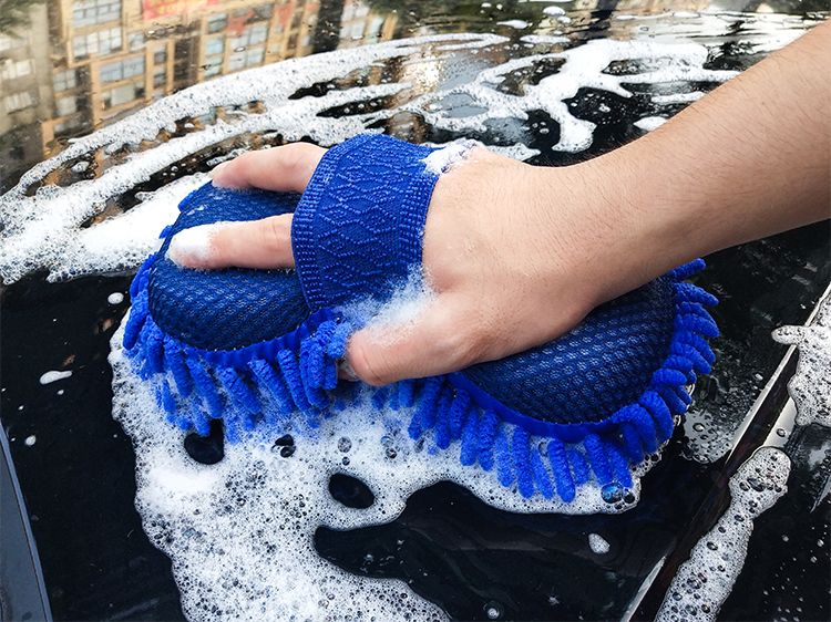 Губка для мойки автомобиля из микрофибры, синий