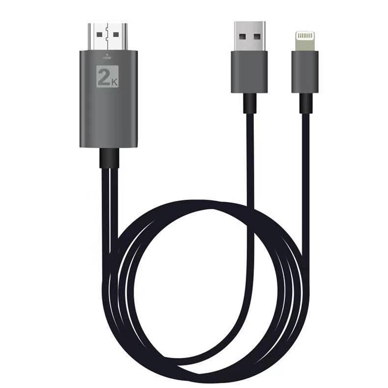 Кабель HDMI 2K - Lightning для подключения смартфона к телевизору, 1,8 метра Кабель HDMI 2K - Lightning для подключения смартфона к телевизору, 1,8 метра