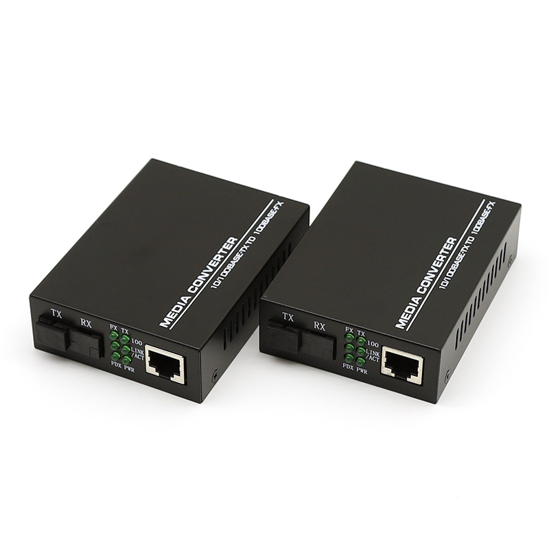 Медиаконвертер - удлинитель - коммутатор оптический 1xRJ45 10/100MB - 1xSC до 20км одномодовый одноволоконный, комплект