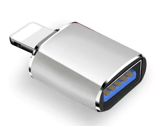 Адаптер - переходник Lightning - USB3.0, серебро