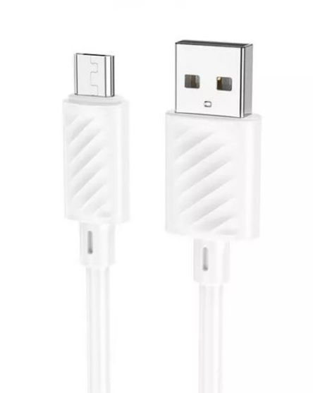 Зарядный USB дата кабель HOCO X88 MicroUSB, 2.4A, 1м, белый