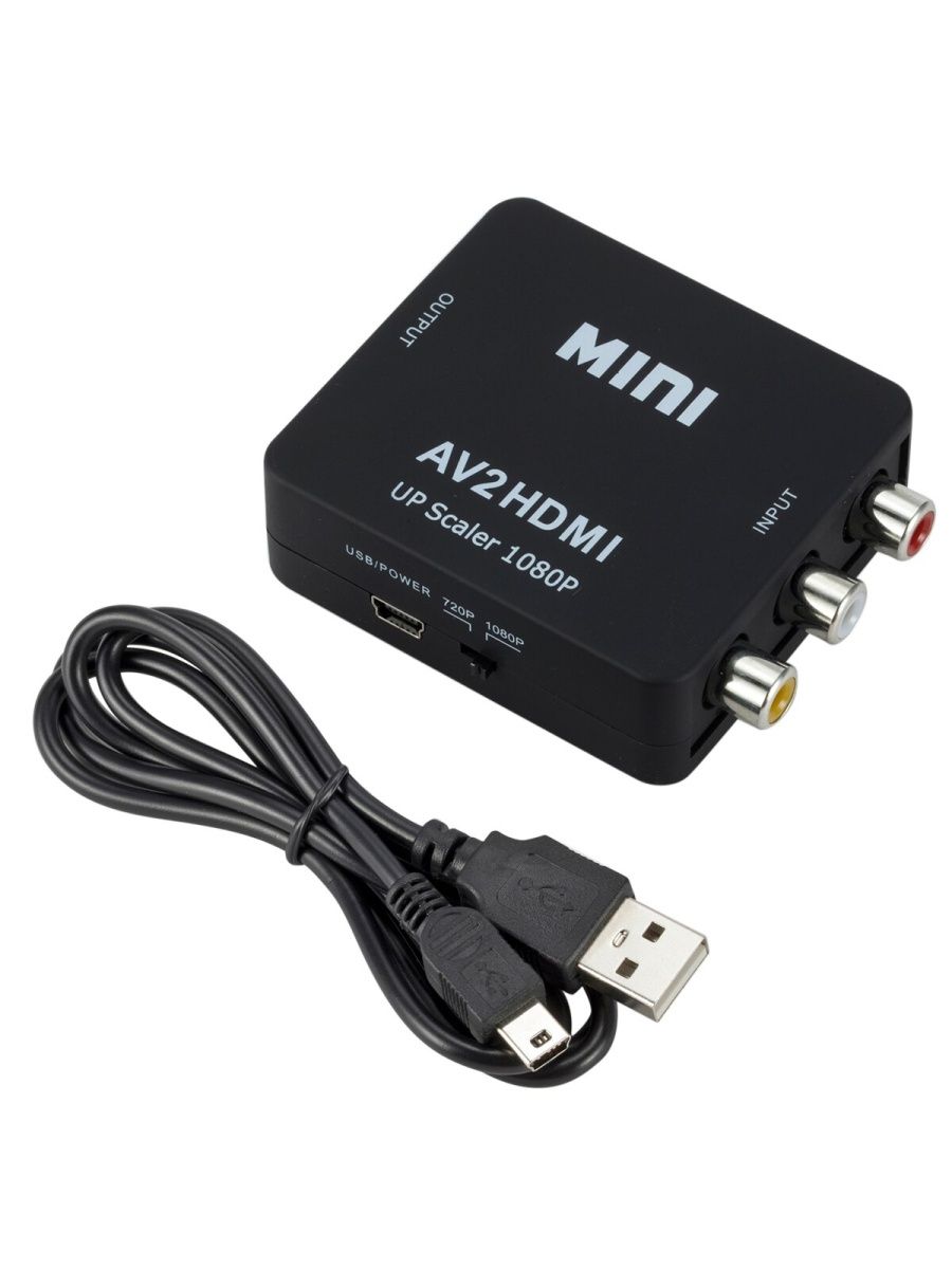 Адаптер - переходник RCA (AV) на HDMI, черный