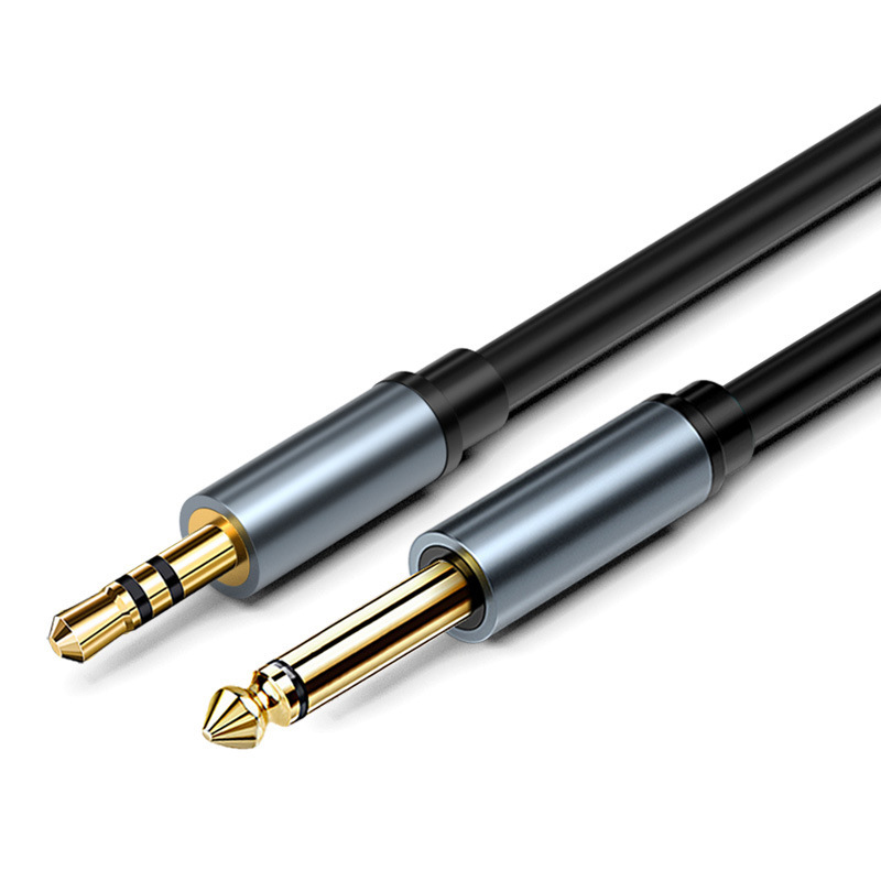 Кабель jack 6.35mm - jack 3.5mm (AUX) PRO, папа-папа, 1.5 метра, черный