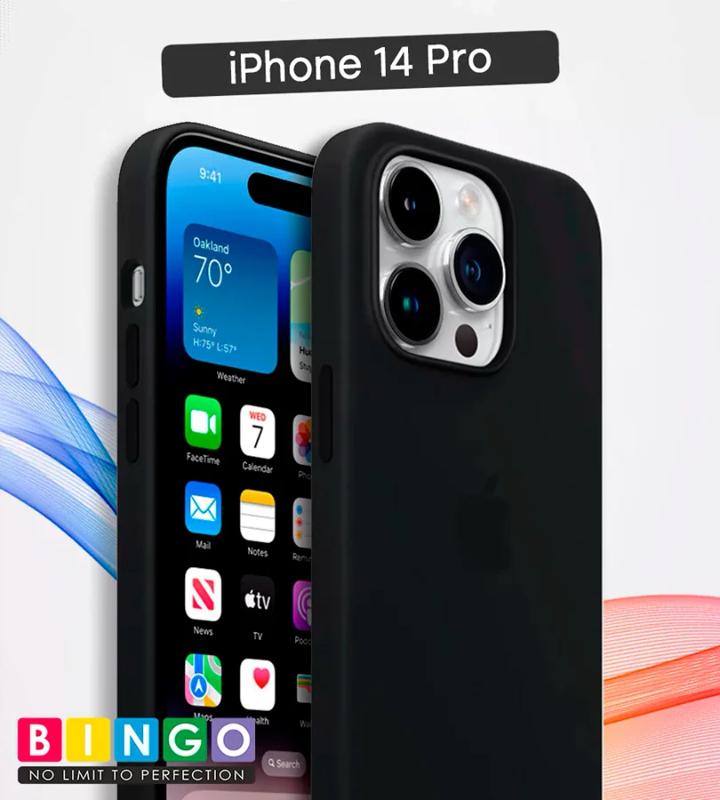 Чехол - бампер для Apple iPhone 14 Pro, Bingo Silicone Case, черный