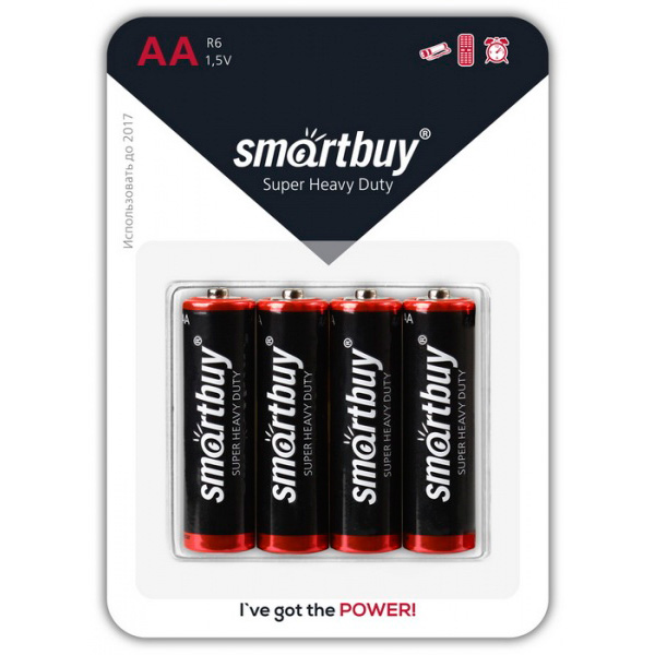 Батарейка - элемент питания SMARTBUY AA/R6/4BР