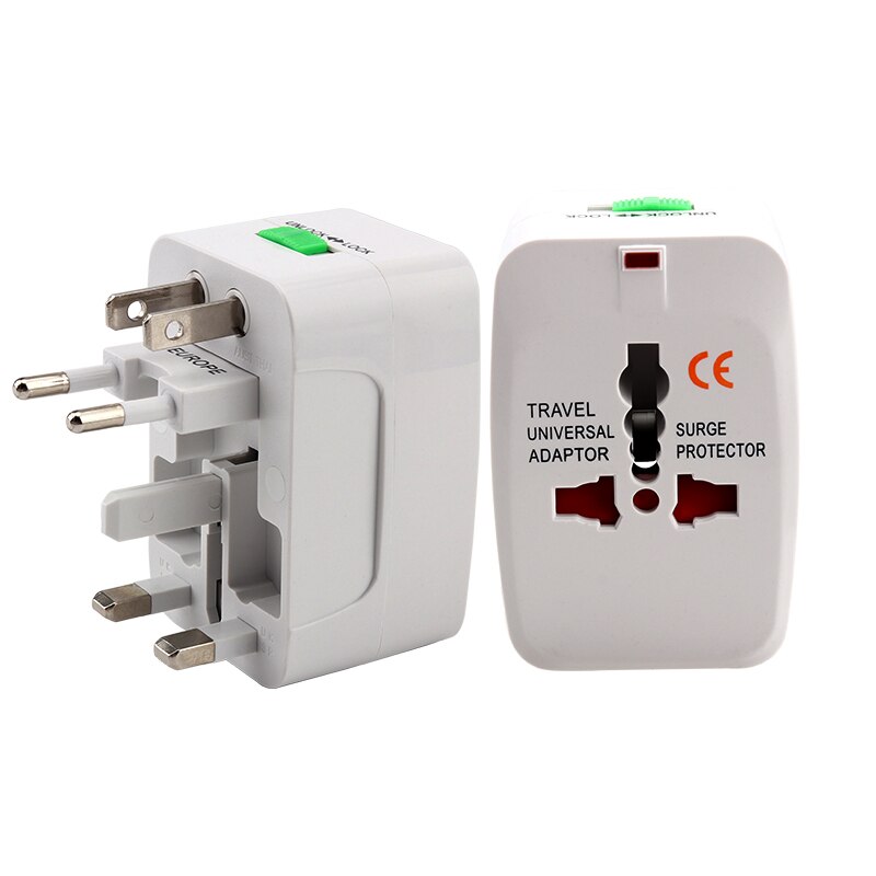 Универсальный переходник для международных типов розеток с 2 портами USB2.0, белый