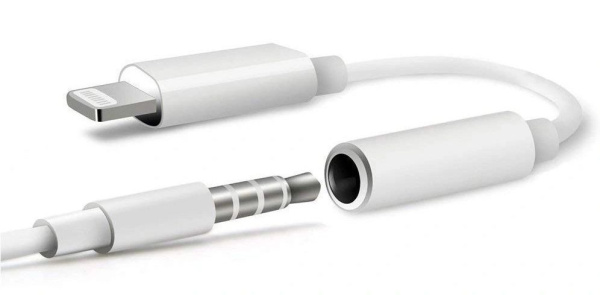 Адаптер - переходник Lightning - jack 3.5mm (AUX), белый