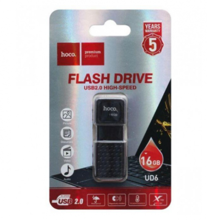 Флешка 16Gb HOCO UD6, USB 2.0 HIGH-SPEED, черный