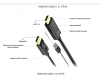 Кабель HDMI - DisplayPort - USB, UltraHD 4K, папа-папа, 1,8 метра, черный