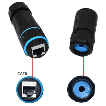 Удлинитель POE экранированный с разъемом RJ45 CAT6 IP68 водонепроницаемый