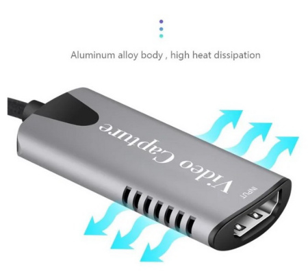 Карта видеозахвата USB3.1 Type-C / USB3.0 Type-A - HDMI, ver.02, серый