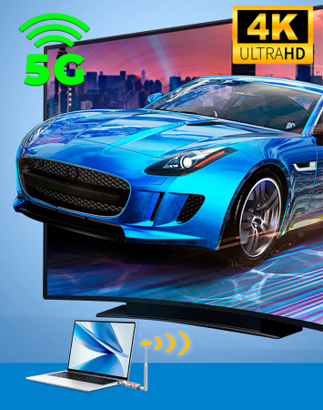 Удлинитель сигнала HDMI по Wi-Fi до 100 метров, активный, UltraHD 4K, комплект 1 передатчик + 3 приемника