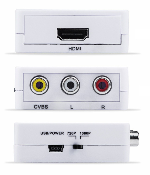 Адаптер - переходник RCA (AV) на HDMI, белый