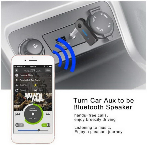 Аудио приемник с микрофоном для дома или автомобиля Bluetooth v3.0 Handsfree, черный