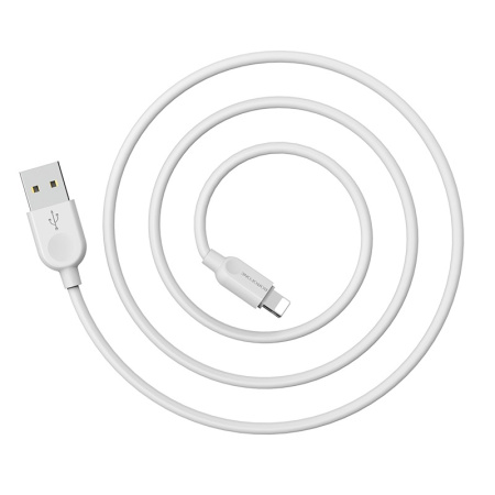 Зарядный USB дата кабель BOROFONE BX14 Lightning, 2.4A, 3м, белый