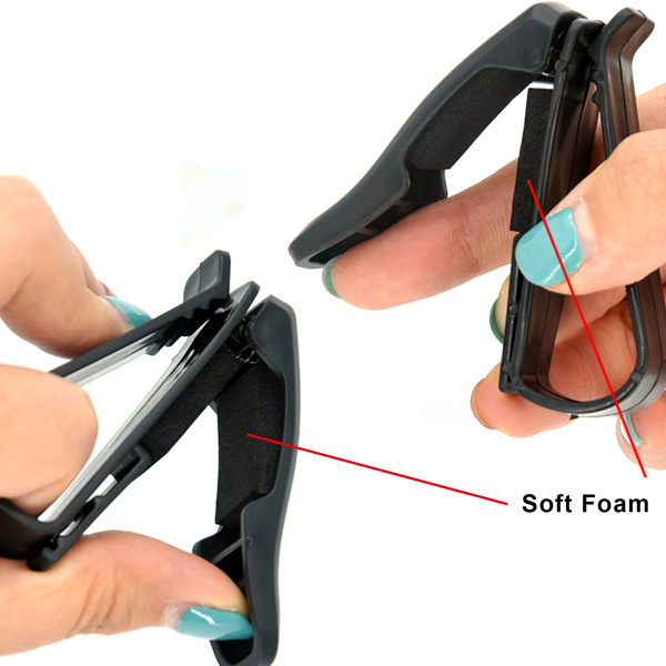 Зажим - держатель для очков на солнцезащитный козырек автомобиля, темный