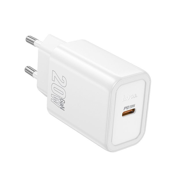 Зарядное устройство сетевое - блок питания HOCO N60, USB Type-C PD20W, белый