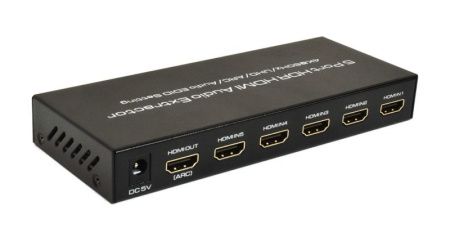 Переключатель - свитч HDMI 5x1 + аудио, UHD 4K 60Hz