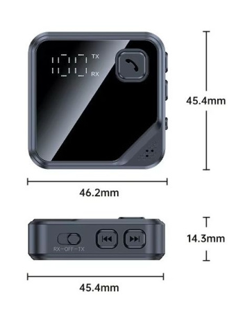 Аудио адаптер Hi-Fi JS13 приемник-передатчик (TX/RX) Bluetooth v5.4 - AUX 3.5мм, для дома и автомобиля, громкая связь (handsfree)