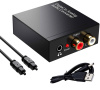 Адаптер - переходник, аудио-преобразователь с оптики (Toslink/SPDIF) на jack 3.5mm (AUX) и RCA, черный