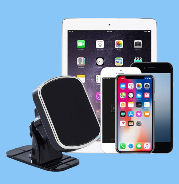 Автомобильный магнитный держатель для телефона на панель MOD05 (наклеиваемый), черный