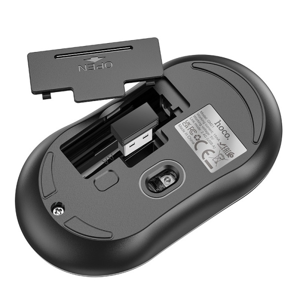 Мышь беспроводная HOCO GM21, 2,4G, 1600dpi, черно-желтый
